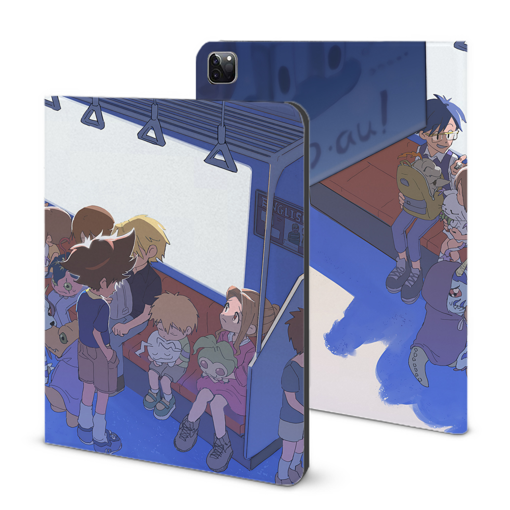 （画像用） Digimon デジタルモンスター/デジモン IPad ケース ブック型 PUレザー TPU 耐衝撃 軽量 薄型 ペン収納なし 全面保護 IPad 各モデル対応